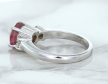 Load image into Gallery viewer, 2.26ct Round Pink Sapphire Ring with Diamond Accents in 18K White Gold