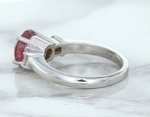 Load image into Gallery viewer, 2.26ct Round Pink Sapphire Ring with Diamond Accents in 18K White Gold