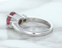 Load image into Gallery viewer, 2.26ct Round Pink Sapphire Ring with Diamond Accents in 18K White Gold