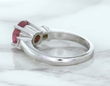 Load image into Gallery viewer, 2.26ct Round Pink Sapphire Ring with Diamond Accents in 18K White Gold