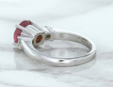 Load image into Gallery viewer, 2.26ct Round Pink Sapphire Ring with Diamond Accents in 18K White Gold