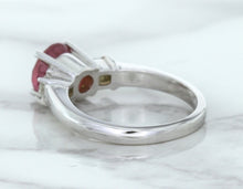 Load image into Gallery viewer, 2.26ct Round Pink Sapphire Ring with Diamond Accents in 18K White Gold