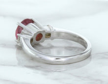 Load image into Gallery viewer, 2.26ct Round Pink Sapphire Ring with Diamond Accents in 18K White Gold