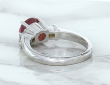 Load image into Gallery viewer, 2.26ct Round Pink Sapphire Ring with Diamond Accents in 18K White Gold