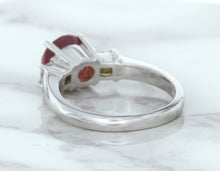 Load image into Gallery viewer, 2.26ct Round Pink Sapphire Ring with Diamond Accents in 18K White Gold