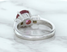 Load image into Gallery viewer, 2.26ct Round Pink Sapphire Ring with Diamond Accents in 18K White Gold