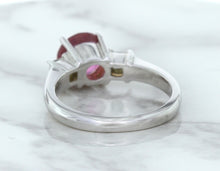 Load image into Gallery viewer, 2.26ct Round Pink Sapphire Ring with Diamond Accents in 18K White Gold