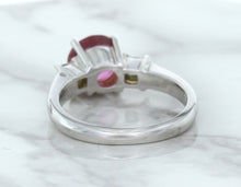 Load image into Gallery viewer, 2.26ct Round Pink Sapphire Ring with Diamond Accents in 18K White Gold