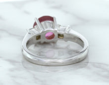 Load image into Gallery viewer, 2.26ct Round Pink Sapphire Ring with Diamond Accents in 18K White Gold