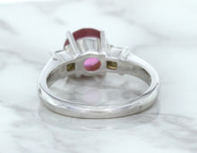 Load image into Gallery viewer, 2.26ct Round Pink Sapphire Ring with Diamond Accents in 18K White Gold