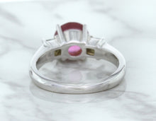 Load image into Gallery viewer, 2.26ct Round Pink Sapphire Ring with Diamond Accents in 18K White Gold