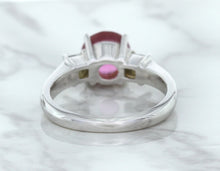 Load image into Gallery viewer, 2.26ct Round Pink Sapphire Ring with Diamond Accents in 18K White Gold
