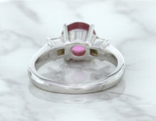 Load image into Gallery viewer, 2.26ct Round Pink Sapphire Ring with Diamond Accents in 18K White Gold