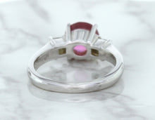 Load image into Gallery viewer, 2.26ct Round Pink Sapphire Ring with Diamond Accents in 18K White Gold