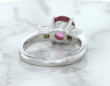 Load image into Gallery viewer, 2.26ct Round Pink Sapphire Ring with Diamond Accents in 18K White Gold