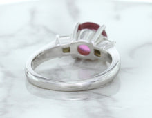 Load image into Gallery viewer, 2.26ct Round Pink Sapphire Ring with Diamond Accents in 18K White Gold