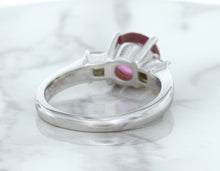 Load image into Gallery viewer, 2.26ct Round Pink Sapphire Ring with Diamond Accents in 18K White Gold