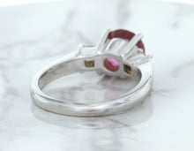 Load image into Gallery viewer, 2.26ct Round Pink Sapphire Ring with Diamond Accents in 18K White Gold