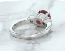 Load image into Gallery viewer, 2.26ct Round Pink Sapphire Ring with Diamond Accents in 18K White Gold
