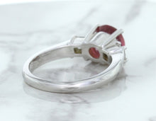 Load image into Gallery viewer, 2.26ct Round Pink Sapphire Ring with Diamond Accents in 18K White Gold