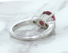 Load image into Gallery viewer, 2.26ct Round Pink Sapphire Ring with Diamond Accents in 18K White Gold