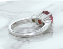 Load image into Gallery viewer, 2.26ct Round Pink Sapphire Ring with Diamond Accents in 18K White Gold