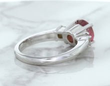 Load image into Gallery viewer, 2.26ct Round Pink Sapphire Ring with Diamond Accents in 18K White Gold