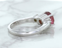 Load image into Gallery viewer, 2.26ct Round Pink Sapphire Ring with Diamond Accents in 18K White Gold