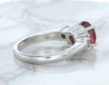 Load image into Gallery viewer, 2.26ct Round Pink Sapphire Ring with Diamond Accents in 18K White Gold