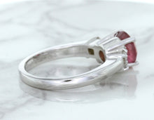 Load image into Gallery viewer, 2.26ct Round Pink Sapphire Ring with Diamond Accents in 18K White Gold