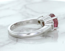 Load image into Gallery viewer, 2.26ct Round Pink Sapphire Ring with Diamond Accents in 18K White Gold