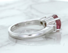 Load image into Gallery viewer, 2.26ct Round Pink Sapphire Ring with Diamond Accents in 18K White Gold