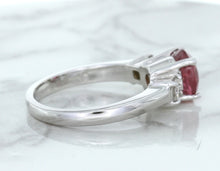 Load image into Gallery viewer, 2.26ct Round Pink Sapphire Ring with Diamond Accents in 18K White Gold