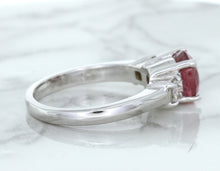 Load image into Gallery viewer, 2.26ct Round Pink Sapphire Ring with Diamond Accents in 18K White Gold