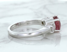 Load image into Gallery viewer, 2.26ct Round Pink Sapphire Ring with Diamond Accents in 18K White Gold