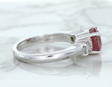 Load image into Gallery viewer, 2.26ct Round Pink Sapphire Ring with Diamond Accents in 18K White Gold