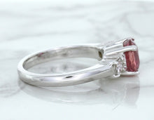 Load image into Gallery viewer, 2.26ct Round Pink Sapphire Ring with Diamond Accents in 18K White Gold
