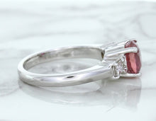 Load image into Gallery viewer, 2.26ct Round Pink Sapphire Ring with Diamond Accents in 18K White Gold
