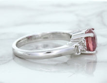 Load image into Gallery viewer, 2.26ct Round Pink Sapphire Ring with Diamond Accents in 18K White Gold