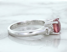 Load image into Gallery viewer, 2.26ct Round Pink Sapphire Ring with Diamond Accents in 18K White Gold