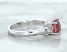 Load image into Gallery viewer, 2.26ct Round Pink Sapphire Ring with Diamond Accents in 18K White Gold