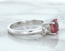 Load image into Gallery viewer, 2.26ct Round Pink Sapphire Ring with Diamond Accents in 18K White Gold