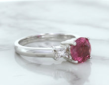 Load image into Gallery viewer, 2.26ct Round Pink Sapphire Ring with Diamond Accents in 18K White Gold