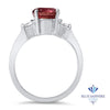 2.26ct Round Pink Sapphire Ring with Diamond Accents in 18K White Gold