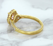 Load image into Gallery viewer, 1.14ct Oval Pink Sapphire Ring with Diamond Halo in 18K Rose Gold