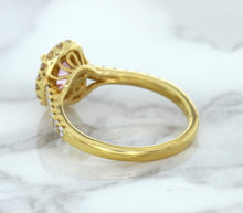 Load image into Gallery viewer, 1.14ct Oval Pink Sapphire Ring with Diamond Halo in 18K Rose Gold
