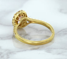 Load image into Gallery viewer, 1.14ct Oval Pink Sapphire Ring with Diamond Halo in 18K Rose Gold