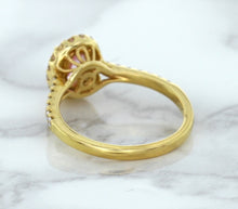 Load image into Gallery viewer, 1.14ct Oval Pink Sapphire Ring with Diamond Halo in 18K Rose Gold