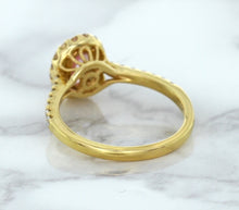 Load image into Gallery viewer, 1.14ct Oval Pink Sapphire Ring with Diamond Halo in 18K Rose Gold
