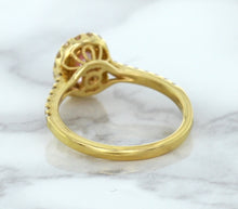 Load image into Gallery viewer, 1.14ct Oval Pink Sapphire Ring with Diamond Halo in 18K Rose Gold